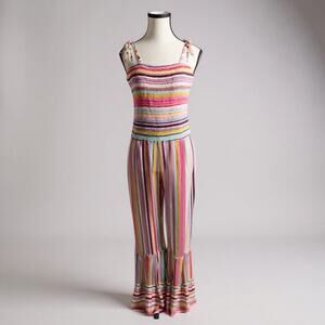 Rainbow sleeveless Wide Leg Bell-bottom Romper women’s size XL